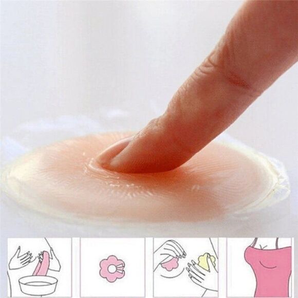 Heart Shaped Silicone Nipple Covers, Reusable, Pair - Picture 5 of 6